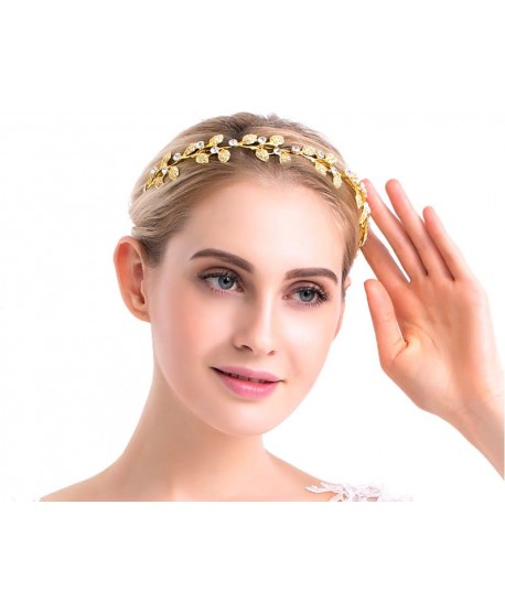 Opaska złota do włosów ozdobne listki