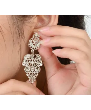 Kolczyki srebrne ażurowe