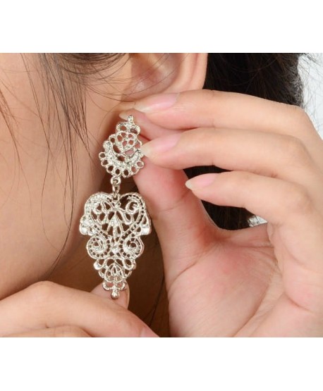 Kolczyki srebrne ażurowe