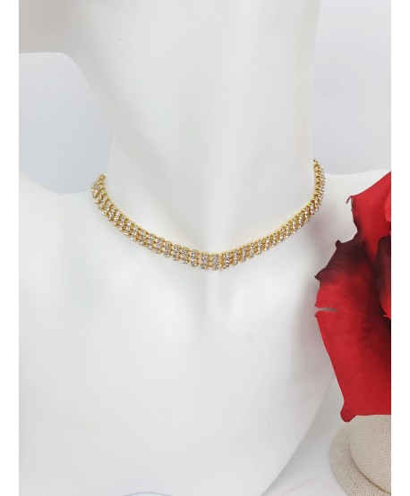 Choker złoty dżetowy