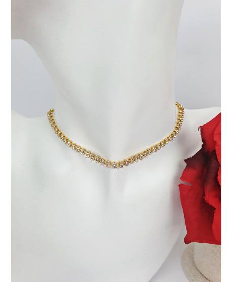 Choker złoty dżetowy