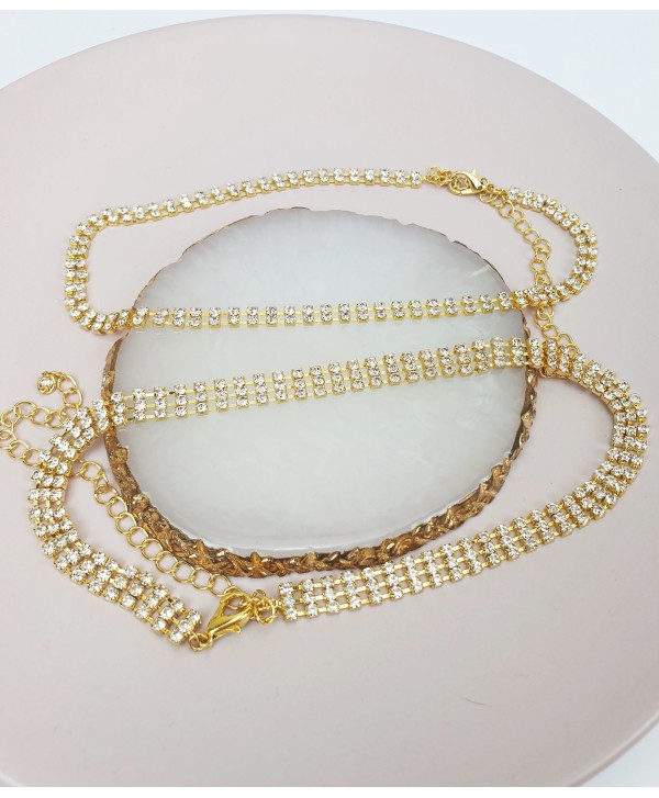 Choker złoty dżetowy Choker złoty dżetowy