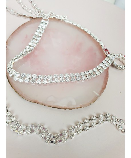 Choker srebrny ze zwisem