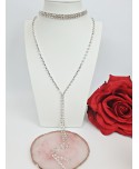 Choker srebrny ze zwisem