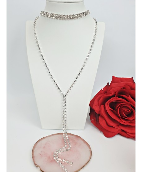 Choker srebrny ze zwisem