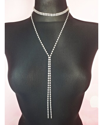 Choker srebrny ze zwisem