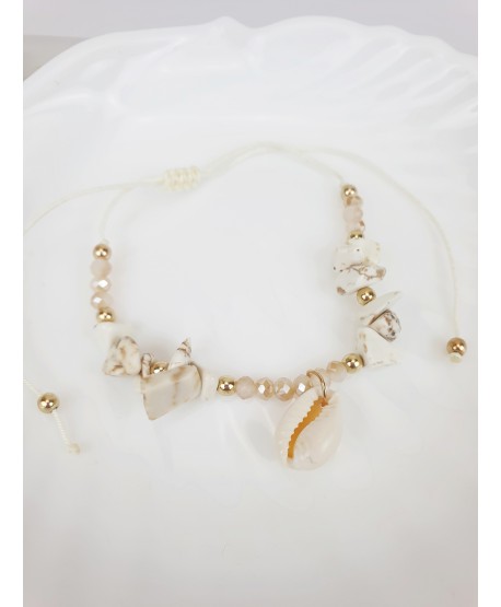 Bransoletka na kostkę z muszelką