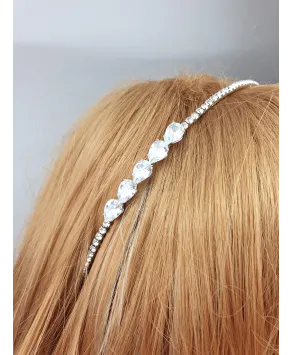 Opaska srebrna z kryształkami