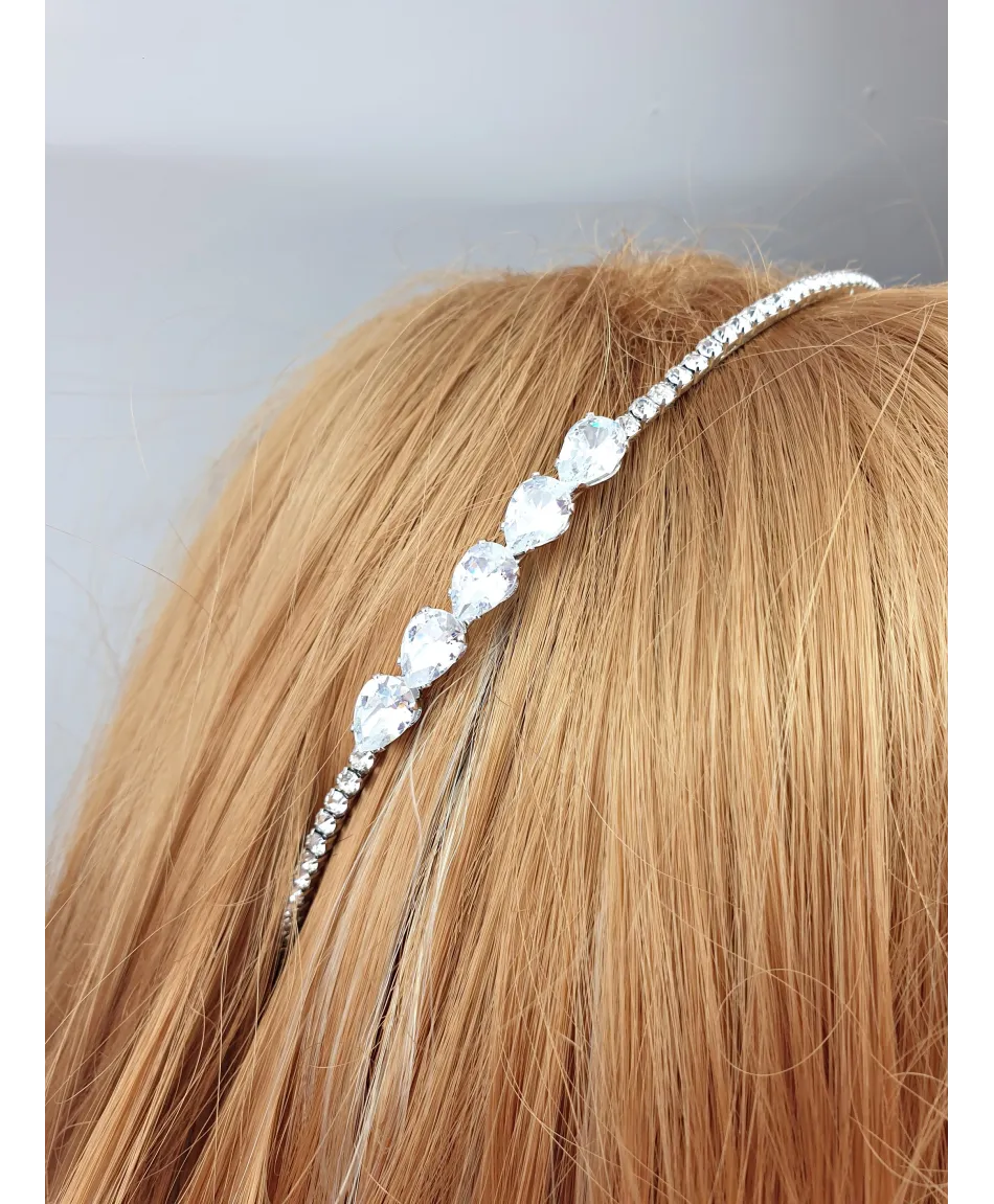 Opaska srebrna z kryształkami