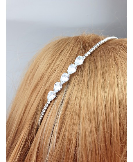 Opaska srebrna z kryształkami