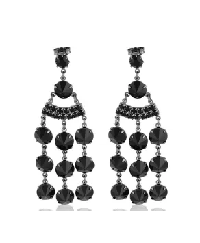 Kolczyki czarne kryształki