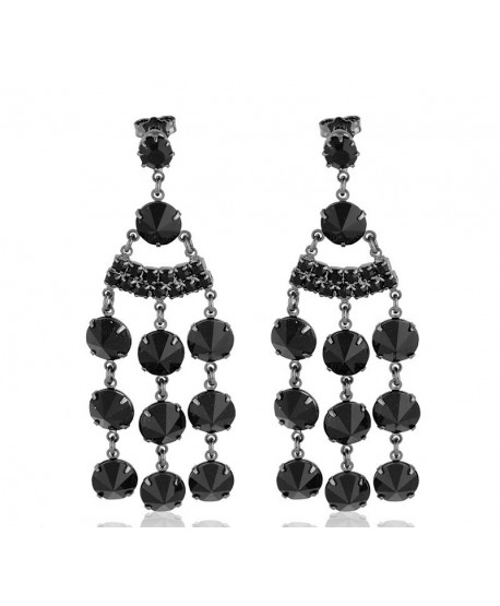 Kolczyki czarne kryształki