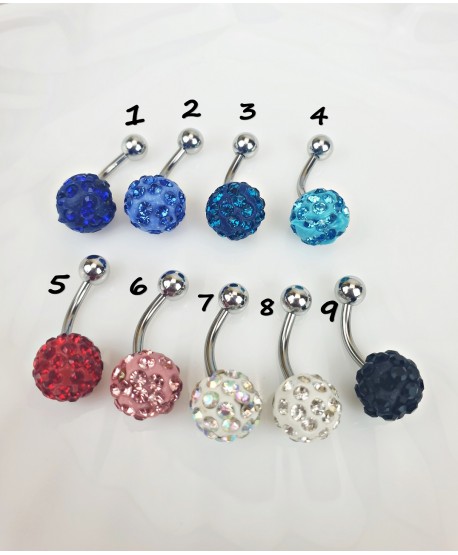 Kolczyk do pępka z kulkami shamballa
