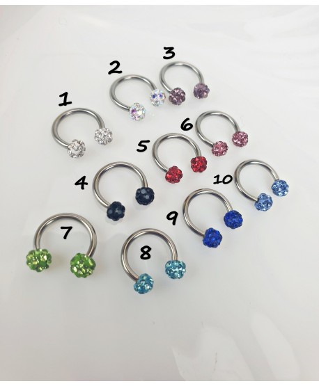 Podkówka z kolorowymi kulkami shamballa