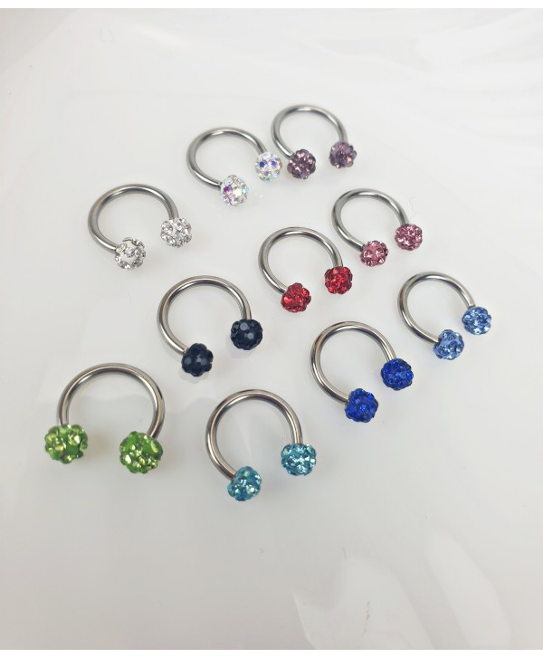 Podkówka z kolorowymi kulkami shamballa Podkówka z kolorowymi kulkami shamballa