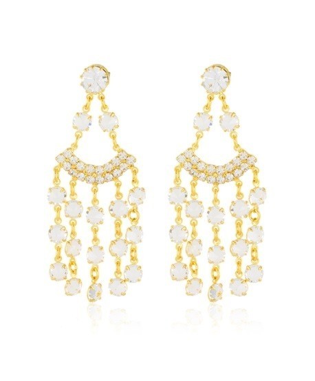 Kolczyki - biały chanel - krótkie