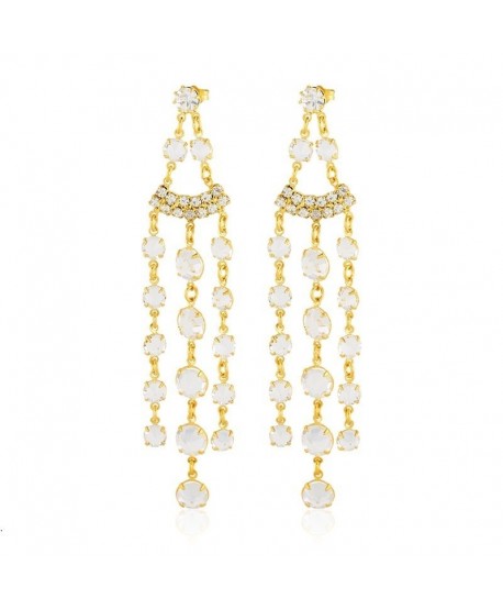 Kolczyki - biały chanel - krótkie