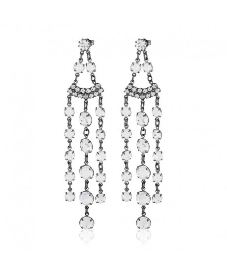 Kolczyki - biały chanel - krótkie