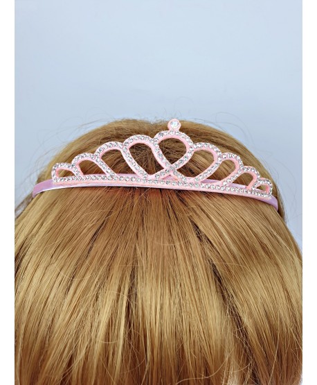 Opaska korona różowa