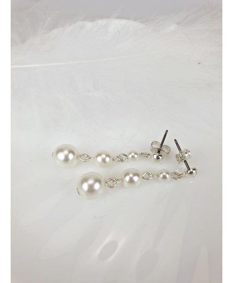 Kolczyki wiszące perełki białe lub kremowe