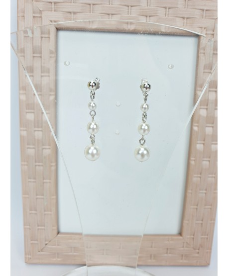 Kolczyki wiszące perełki białe lub kremowe