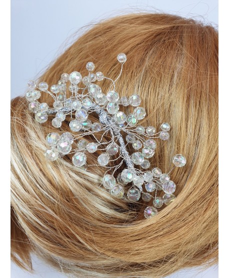 Stroik ślubny z kryształków