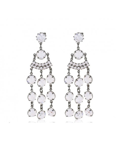 Kolczyki - biały chanel - krótkie