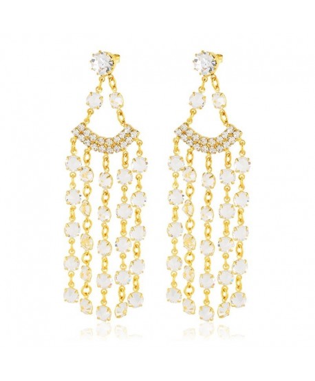 Kolczyki - biały chanel - krótkie