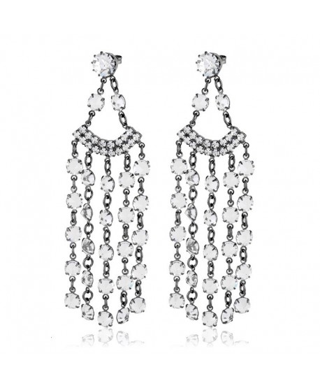 Kolczyki - biały chanel - krótkie