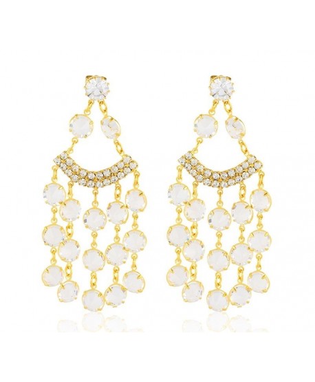 Kolczyki - biały chanel - krótkie