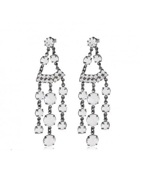 Kolczyki - biały chanel - krótkie