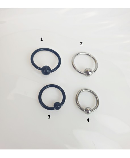 Kółko z kulką dwa rozmiary czarne/srebrne stal