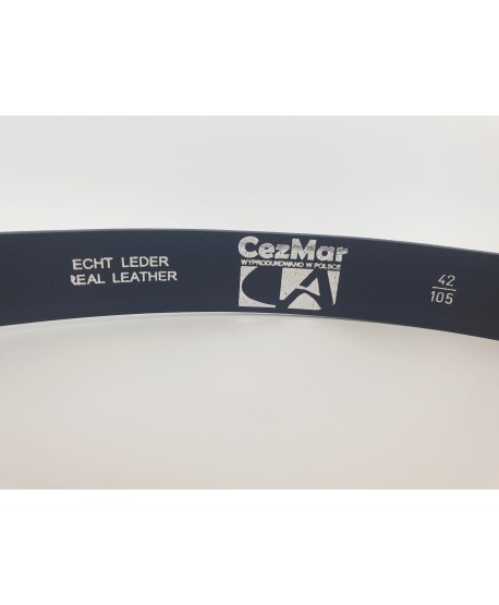 Pasek męski skórzany granat 90, 100 lub 105