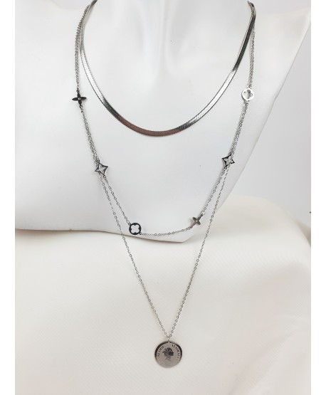 Naszyjnik kaskadowy stal z Królową