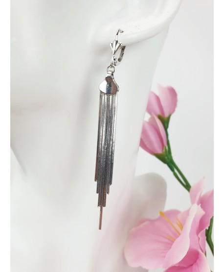 Kolczyki stal łańcuszki stopniowane