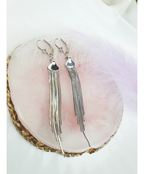 Kolczyki stal łańcuszki stopniowane