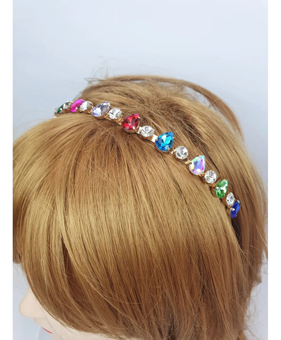 Opaska ozdobna z dużymi kryształkami