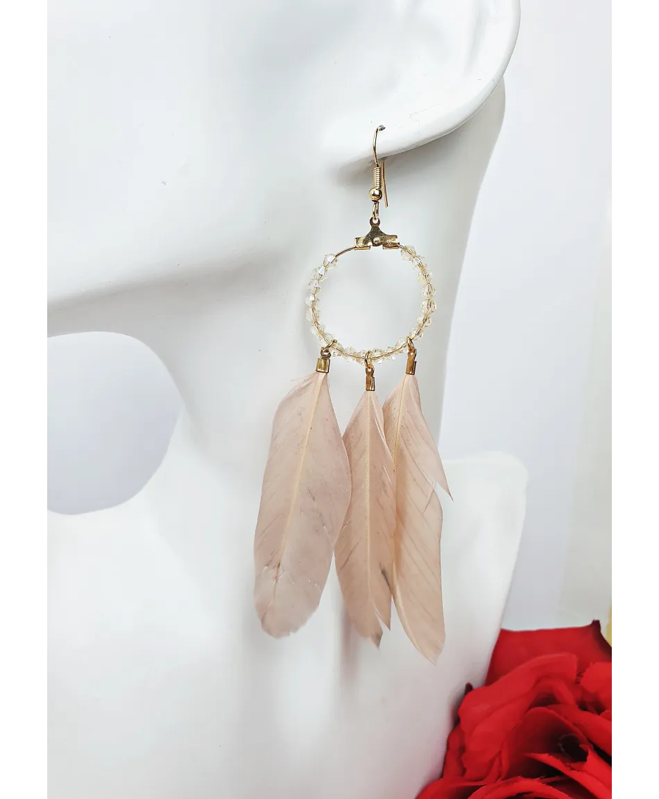 Kolczyki łapacze snów z piórkami