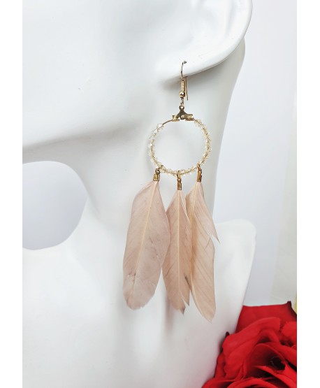 Kolczyki łapacze snów z piórkami