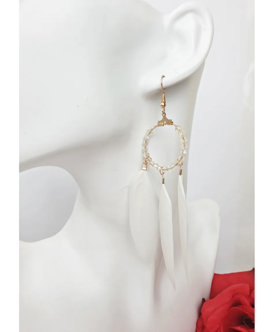 Kolczyki łapacze snów z piórkami