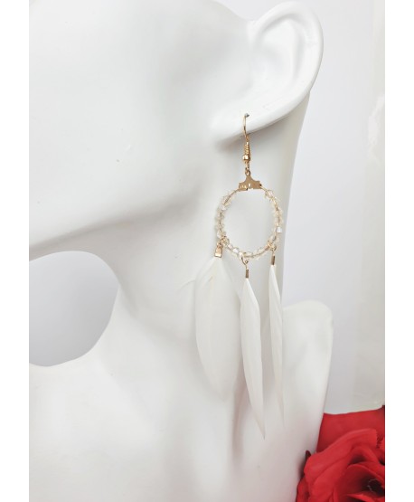 Kolczyki łapacze snów z piórkami