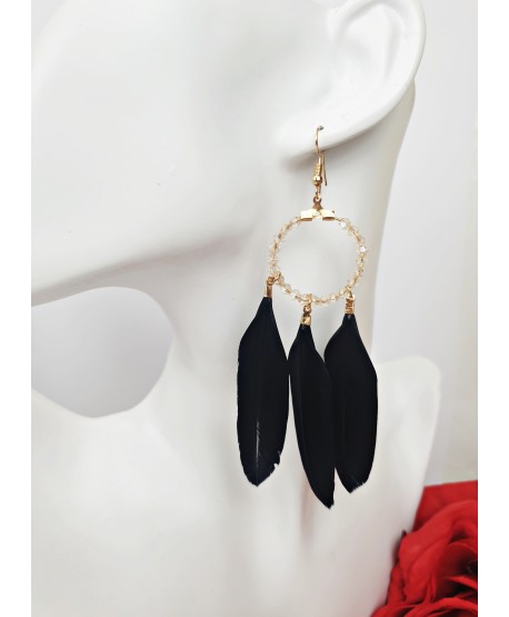 Kolczyki łapacze snów z piórkami