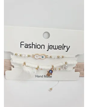 Kolorowe bransoletki na sznureczku- komplet