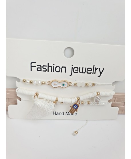 Kolorowe bransoletki na sznureczku- komplet