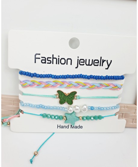 Kolorowe bransoletki na sznureczku- komplet