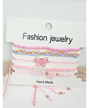 Kolorowe bransoletki na sznureczku- komplet