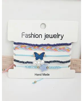 Kolorowe bransoletki na sznureczku- komplet