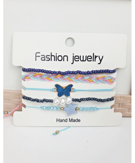 Kolorowe bransoletki na sznureczku- komplet