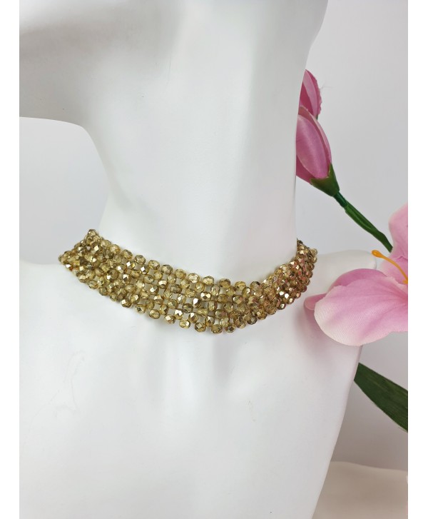 Choker ze złotych koralików Choker ze złotych koralików