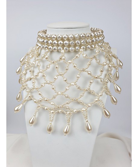 Naszyjnik choker królewski z koralików